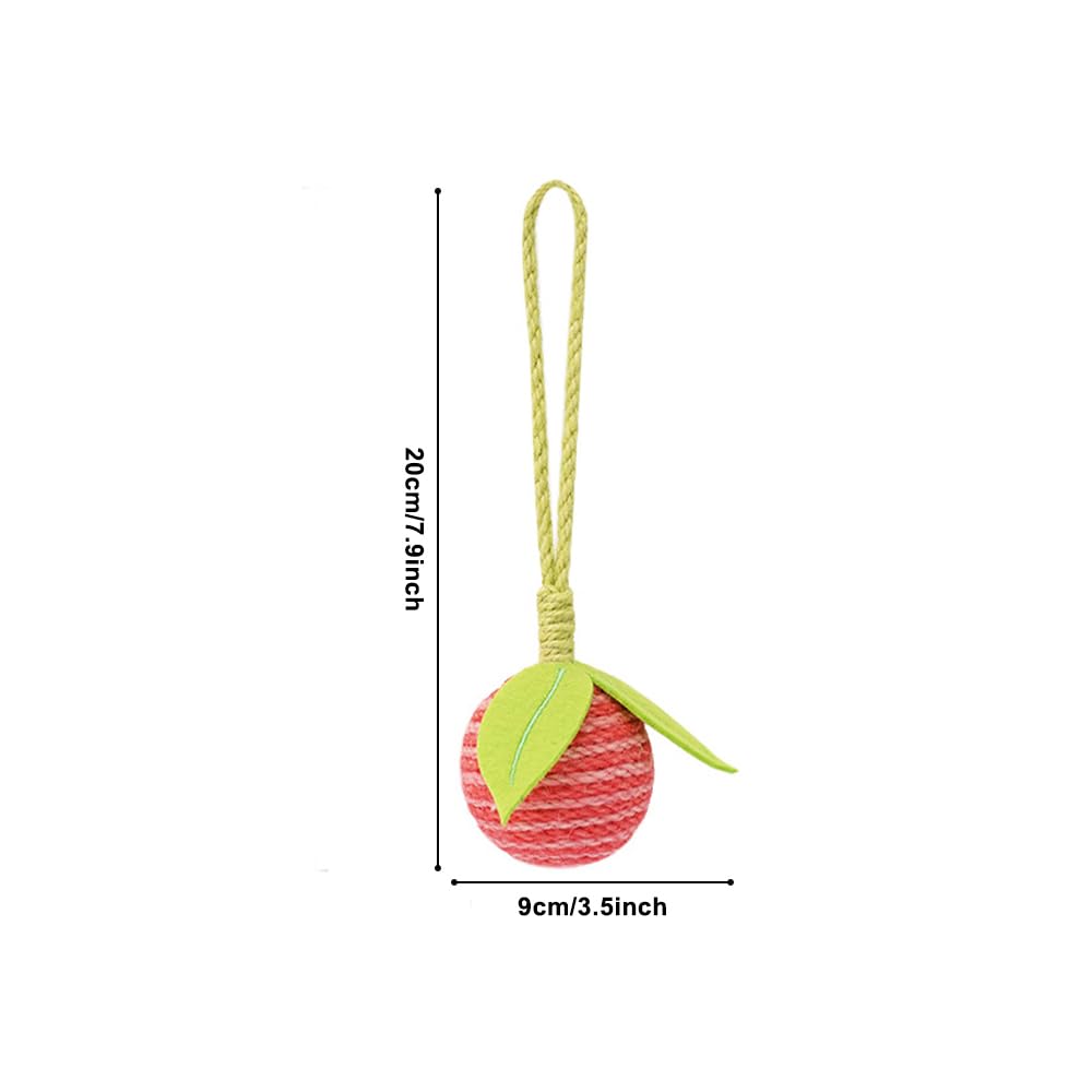 Dongker Cat Sisal Ball,Fruit-Shaped Cat Hanging Rope Ball Bite Resistant For Cat Cages Door Handles Cat Climbing Frames Posts