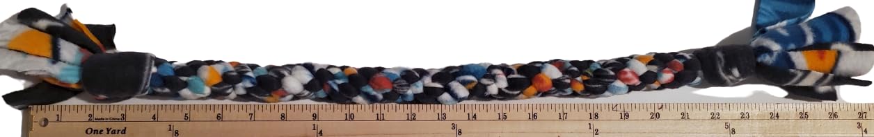 Dog Puppy Tug Pull Toy Rope Play Durable Interactive Entertaining Heavy Duty Fleece Square Braid (Grey)