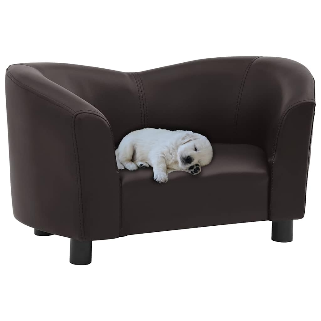 Vidaxl Dog Sofa Brown 26.4'X16.1'X15.4' Faux Leather