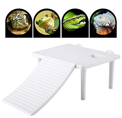 Hffheer Turtle Pier Floating Reptiles Basking Terrapin Dock Aquarium With Ramp Stairs For Tortoise Salamanders And Amphibians