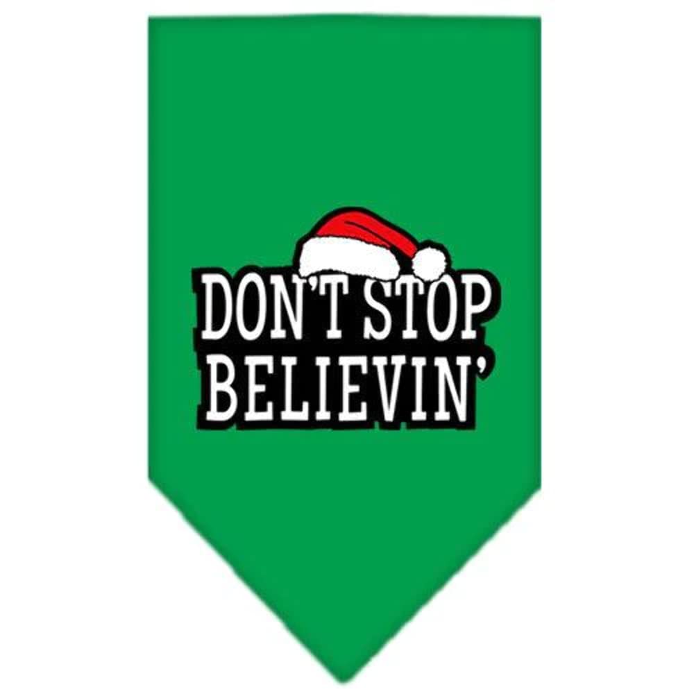 Mirage Pet Products Dont Stop Believing Screen Print Bandana for Pets, Large, Black
