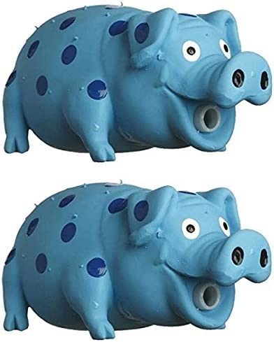 Multipet Goblets Pig Latex Dog Toy Assorted Colors Size:Pack Of 2