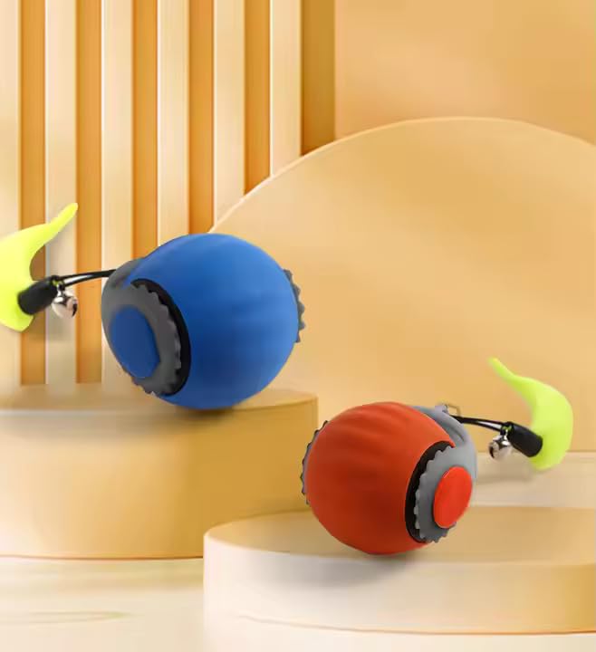 Zykornium Interactive Cat Toy Ball - Automatic Rolling Rechargeable Cat Toy, Chasing Ball For Indoor Cats & Kittens, Feather Tai