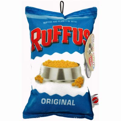 Ethical Pet 54444 Fun Food Ruffus Chips Squeaker Dog Toy, 8 in.  Quantity 3