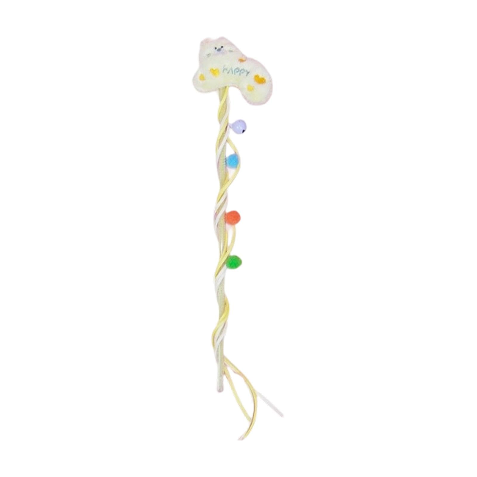 Enakshi Cat Teaser Rod Exercise Portable With Bell Streamers Funny Pet Supplies Yellow|Pet Supplies | Cat Supplies | Toys