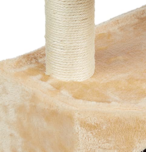 Go Pet Club 51'' Full Sisal Covered Scratching Posts Corner Cat Tree Kitty Tower Kitten Condo House Furniture With Hanging Toy F