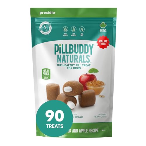 Presidio Pill Buddy Naturals - Pb & Apple Recipe Pill Hiding Treats For Dogs - Make A Perfect Pill Concealing Pocket Or Pouch For Any Size Medication - 90 Servings