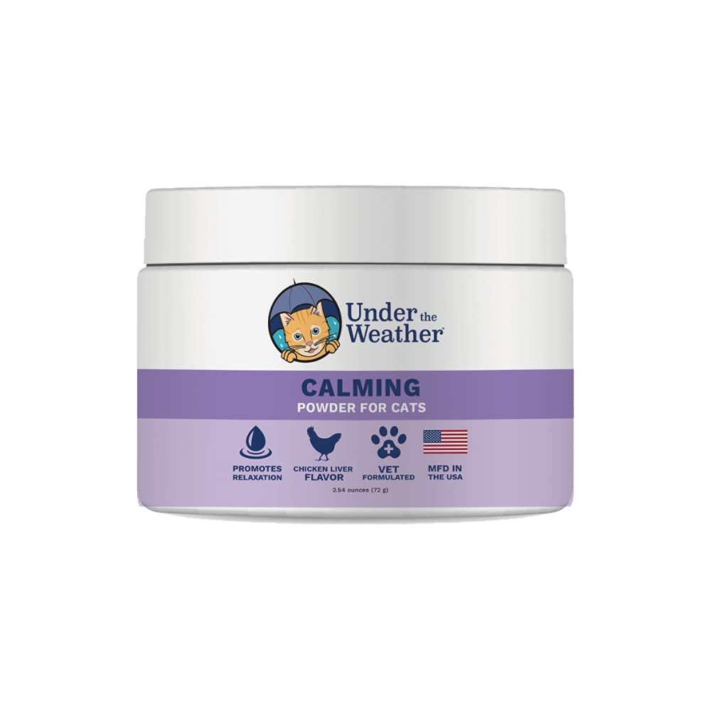 Under the Weather Pet Calming Powder for Cats | Natural Anxiety and Stress Relief Cat Supplement | Supports Relaxation & Normal 