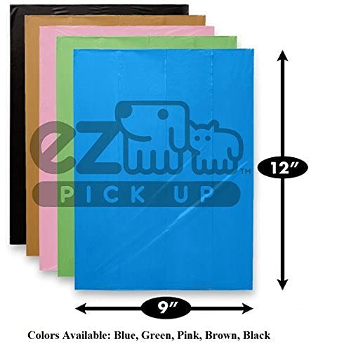 Ez 1000 Pet Waste Bags Disposal, With Dispenser, Dog Poop Pick Up Bag, Black Color, Large Size 9'X12'