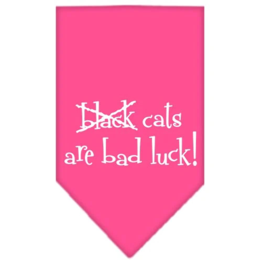 Halloween Pet and Dog Bandana Screen Printed, Black Cats are Bad Luck Cocoa Large