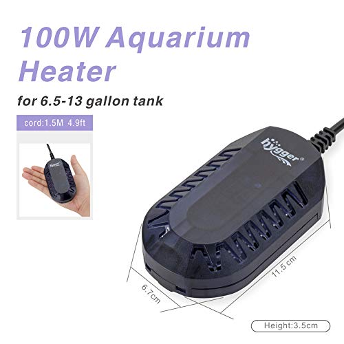 Hygger Mini Glass Aquarium Heater Adjustable Led Digital Temperature Display Small Tank Heater For Turtle Betta Fish Bowl With P