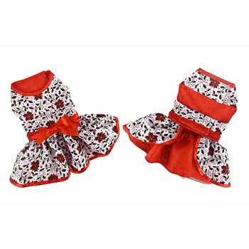Holiday Dog Harness Dress - Holly (Small)