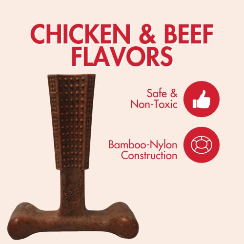SPOT by Ethical Products 4 in Bambone Plus Easy Grip Peanut Butter, Beef & Chicken Dog Chew Bundle - Bamboo & Nylon Anti Anxiety