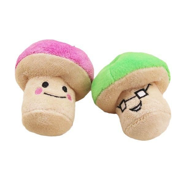 Bwesoo Pink Pet Small Toy Dog Chew Toy Puppy Mushroom Shape Plush Squeaky Cost-Effective Beautiful Automatic Ball Launchers Dogs