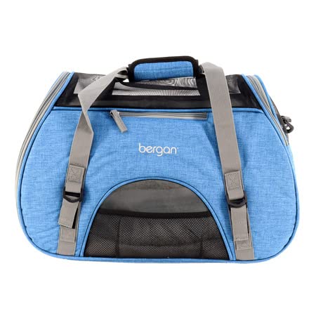 Coastal Pet Bergan Comfort Carrier - Safe And Comfortable For Dog & Cat Travel - Airline Friendly Soft And Breathable Carrier For Pet Owners - Heather Bermuda, 16' X 8' X 11'