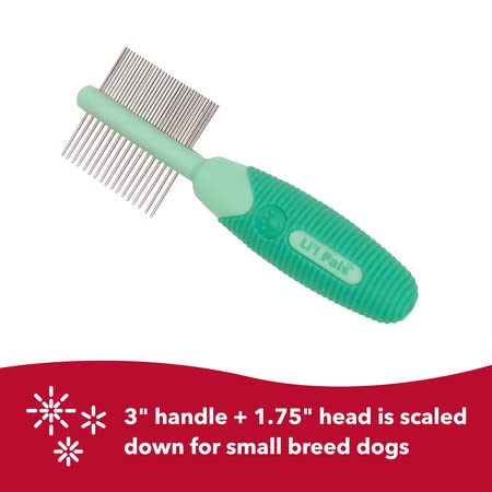 Coastal Pet Li'L Pals Double-Sided Dog Comb - Tick & Flea Comb - Dog Grooming Brush For Small Breeds & Puppies - One Size
