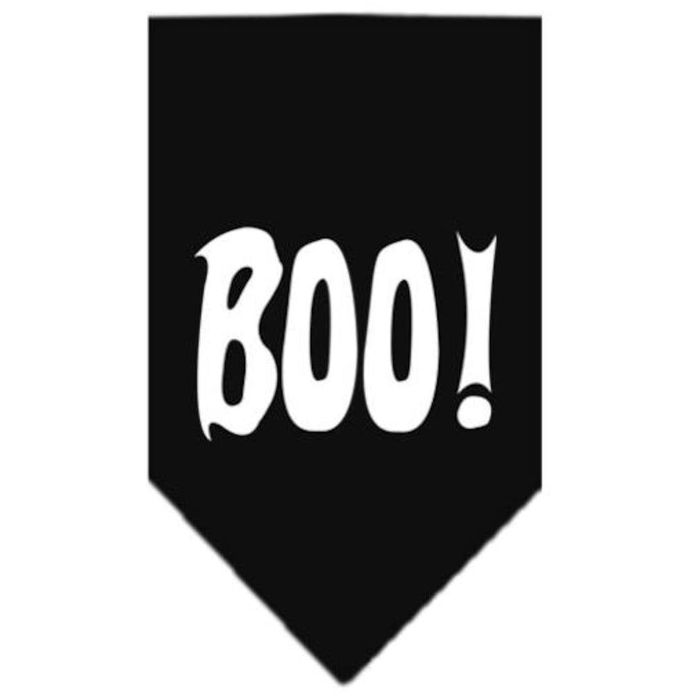 Halloween Pet and Dog Bandana, Screen Printed, &quot;Boo&quot; Black Large