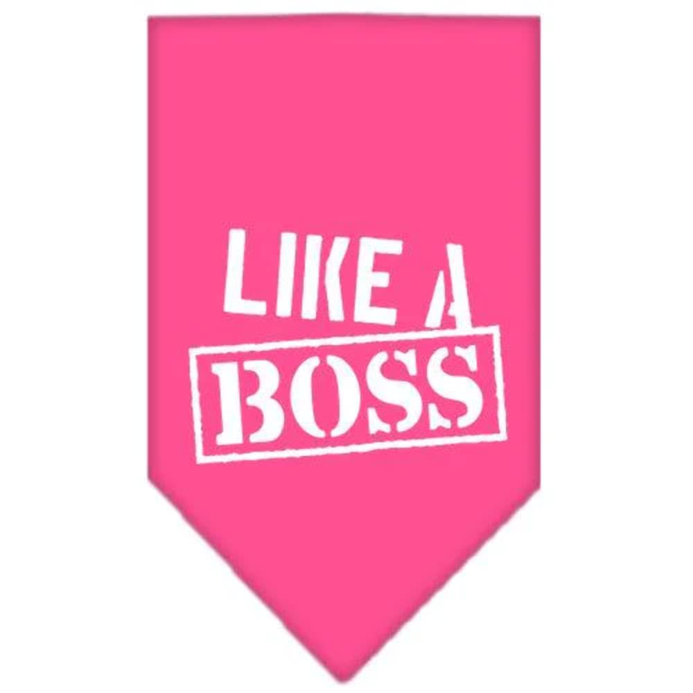 Mirage Pet Products Like a Boss Screen Print Bandana for Pets, Small, Bright Pink