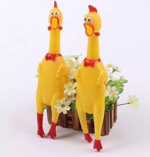 Keklle 2 Pack Large Screaming Chicken Toy Rubber Squawking Chicken 12 Inch