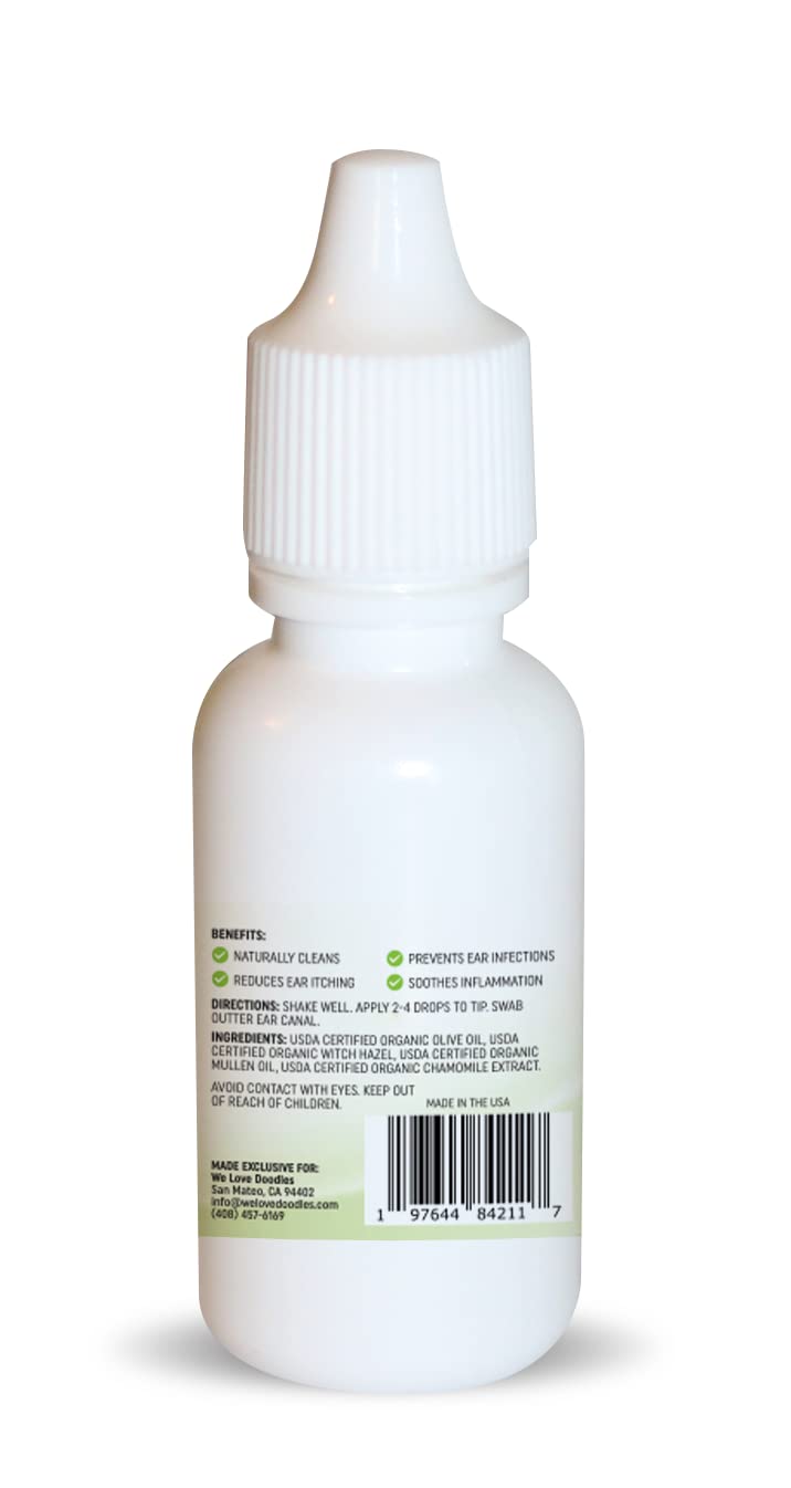 We Love Doodles Dog Ear Serum - Organic Ear Drops for Dogs, 1 Fl Oz, Clear, Model: earserum1