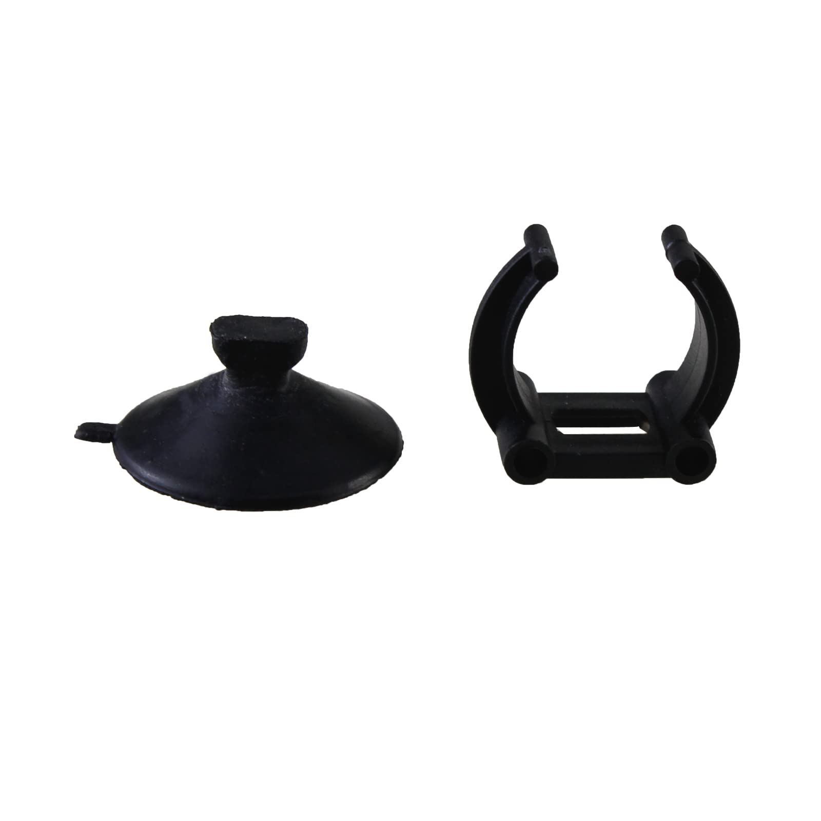 AQUANEAT 12 Pack Aquarium Suction Cup Clips - Middle 1 for Heater, Tubing, Plants & Decorations - Black Fish Tank Accessories