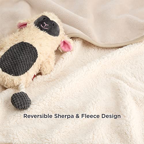 Bedsure Cat Blanket For Indoor Cats - Waterproof Calming Cat Blankets For Couch Protection, Sherpa Fleece Pet Blanket, Soft Plush Reversible Throw Furniture Protector, 50'X40', Cream