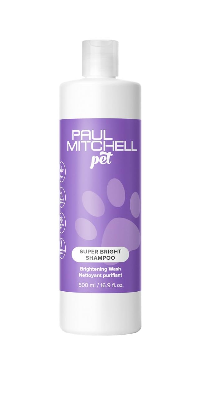 Paul Mitchell Pet Super Bright Shampoo, Brightening Wash, Whitening Dog Shampoo, 16.9 fl. Oz