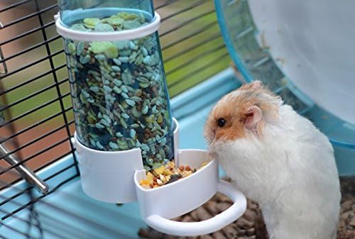 Old Tjikko Pet Feeder Automatic,Bird Hamster Small Animal Feeder, Automatic Feeding Device Dispenser For Hamster Bird Pigeon Parrots Mini Hedgehog With Holder (5.90X2.83X6.10In)