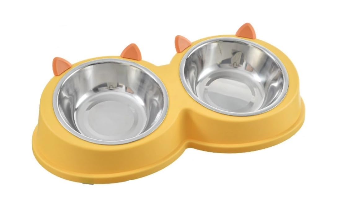 Tgopit Dog Bowls Non Slip, Stainless Steel Double Bowls Set With NonSpill Stand For Cats Puppies Small Dogs Water Food Feeding 