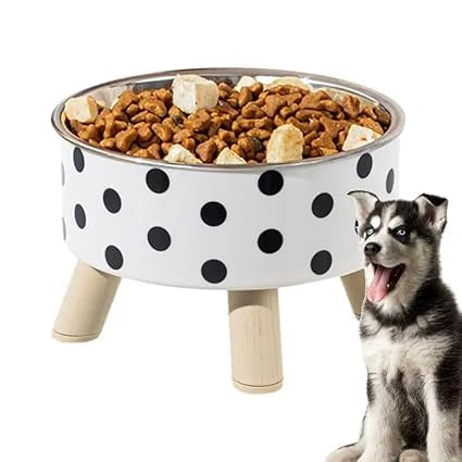 Lookmint Elevated Dog Bowl Stand With Stainless Steel Bowl, AntiSlip Raised Feeder For Small & Medium Dogs, Durable & Easy To C