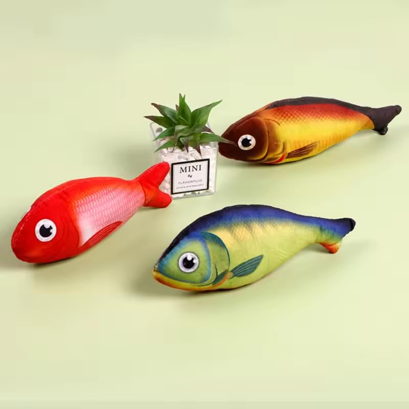 Psk Pet Mart Plush Animals Cat Toys,Kitten Interactive Chew,Plush Simulation Fish Kitten For Pillow Pet Toy,Cat Toy Suitable For