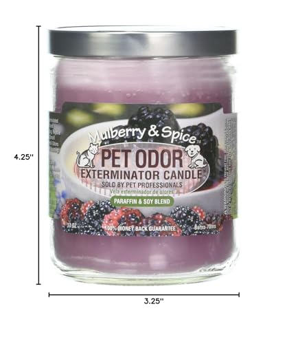 Pet Odor Exterminator Candle, Mulberry & Spice,13 Oz