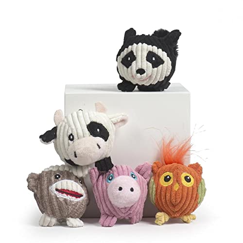 Hugglehounds Wee Huggles Plush Ball Dog Toys - Dog Stuffed Animal Toy, Puppy Toys, Squeaky Dog Toy For Small & Medium Dogs, Durable Plush To Keep Them Busy - Wee Huggles Variety Pack (5 Count)
