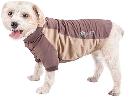 Pet Life  Active Barko Pawlo Relaxstretch Wickproof Performance Dog Polo Tshirt, Brown  Medium