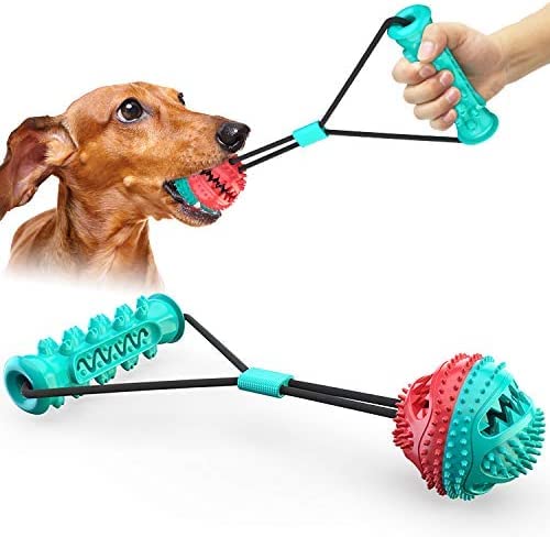 Woofy Dog TugofWar Pull Chew Toys for Aggressive Chewers Food Dispensing Ball Toys for Puppy and Dog Training