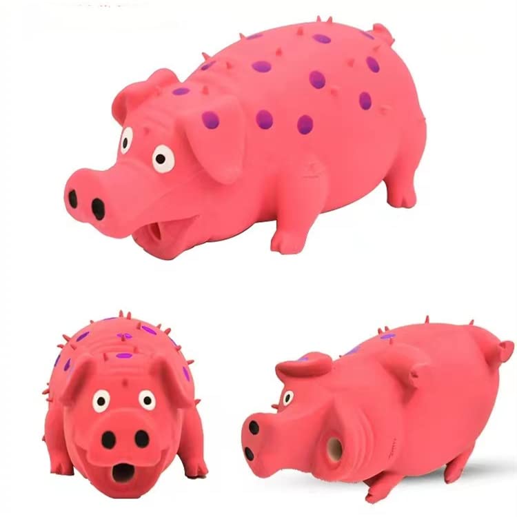 ZHENJIER Squeaky Pig Dog Toys, 2 Pack Grunting Pig Dog Toy That Oinks Grunts for Small Medium Large Dogs, Grunting Pig Sound Pla