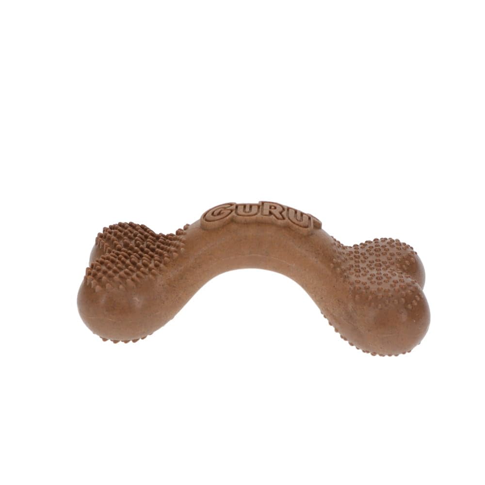 Guru Bone Dog Chew Toy for Aggressive Chewers - Dental Cleaning & Teeth Polishing Bone with Ergonomic Curved Design - Durable No