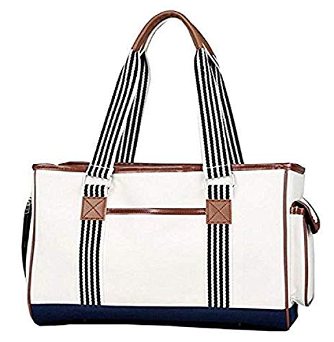 Pet Life Yacht Polo Fashion Designer Travel Pet Dog Carrier, Medium, White