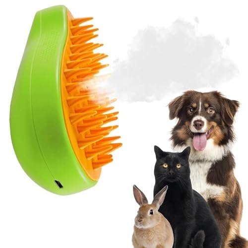 Emily Pets Cat Steam Brush, 3 In1 Cat Steamy Brush, Dog Brush For Shedding, Multifunctional Rechargeable Silicone Cat Hair Brush
