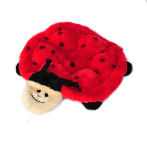 Zippypaws - Crawlers, 6-Squeaker Plush Dog Toy - Betsey The Ladybug