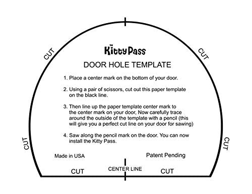 The Kitty Pass Cat Door For Interior Door - Cat Hole Kitty Door For Hidden Litter Box - Special Midnight Edition - Pet Door For