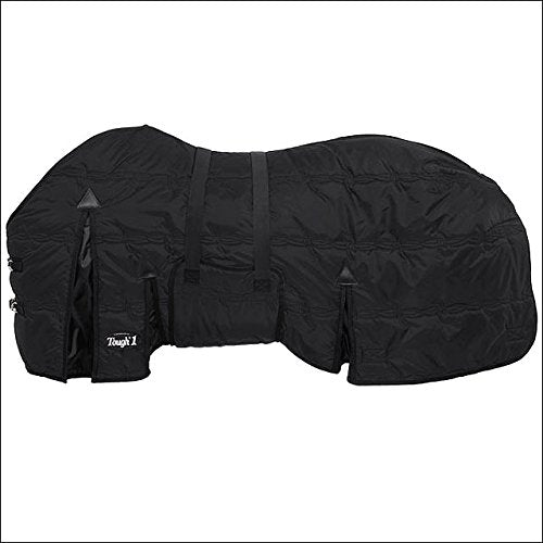 Tough 1 600D Horse Stable Blanket with Belly Wrap Black 75