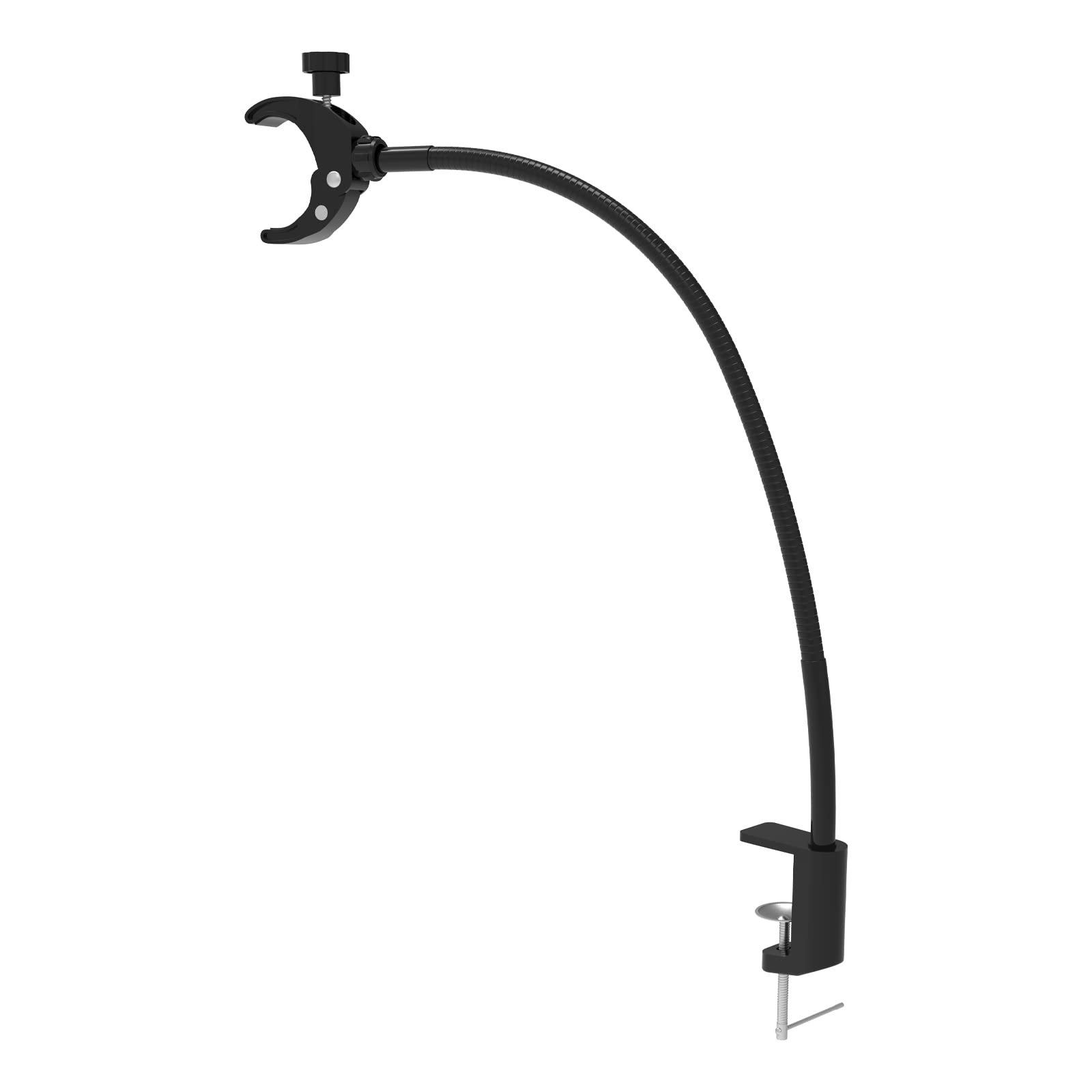 Linkidea Hands Free Blow Dryer Holder, Stainless Steel Grooming Dryer Hose Stand, Adjustable Hair Dryer Clamp Mount For Dog Pet Grooming Table Countertop (Black)