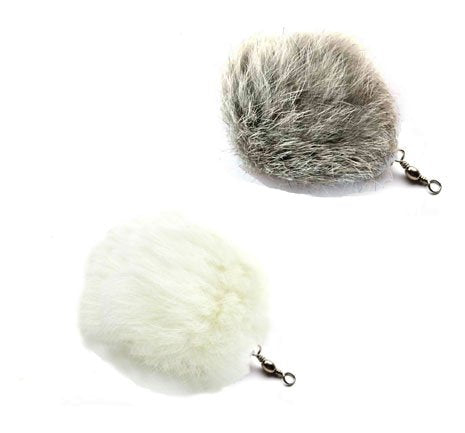 Kats'N Us Cat Teaser Wand Refill Rabbit Fur Pom Pom Cat Toy - Gray