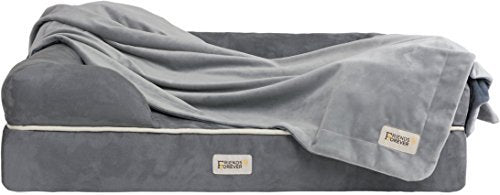 Friends Forever Durable Dog Blanket For Couch Protection, Two Tone Reversible Pet Hair Resistant Blanket For Dogs Cats Bed Kennel Crate Car Seat - Soft Velvet, Warm Fleece, Bailey 53' X 42'