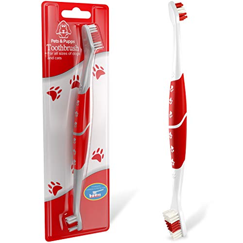 Pet Toothbrush for Dogs, Cats with Soft Bristles - Easy Teeth Cleaning & Dental Care, Non Slip Dual Head Dog Toothbrush - Choose