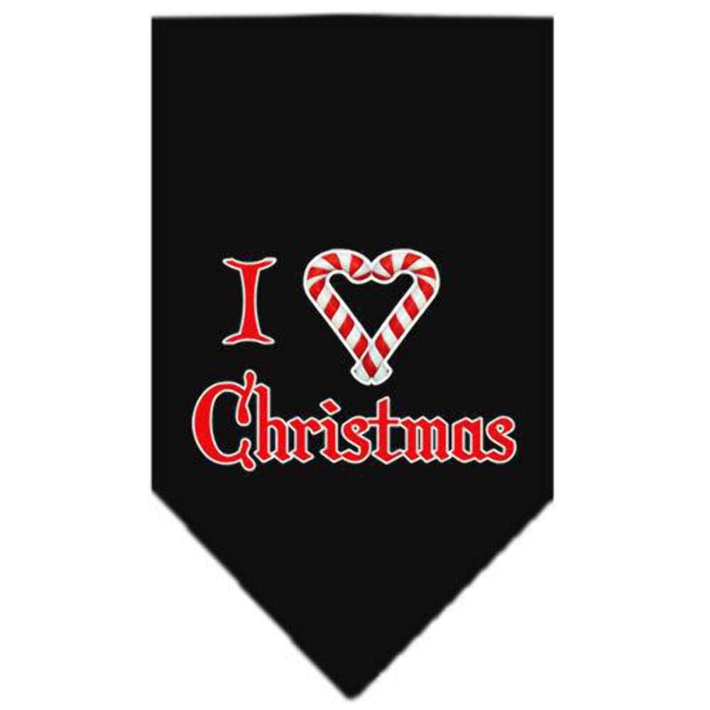 Mirage Pet Products Heart Christmas Screen Print Bandana for Pets, Large, Black