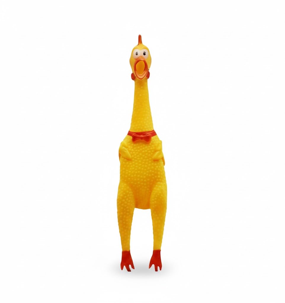 Pawezzy Squawking Rubber Chicken Toy with Loud Sound | Medium Hen Squeaky Toy for Kids & Dogs | NonToxic, Durable, Fun Play Toy