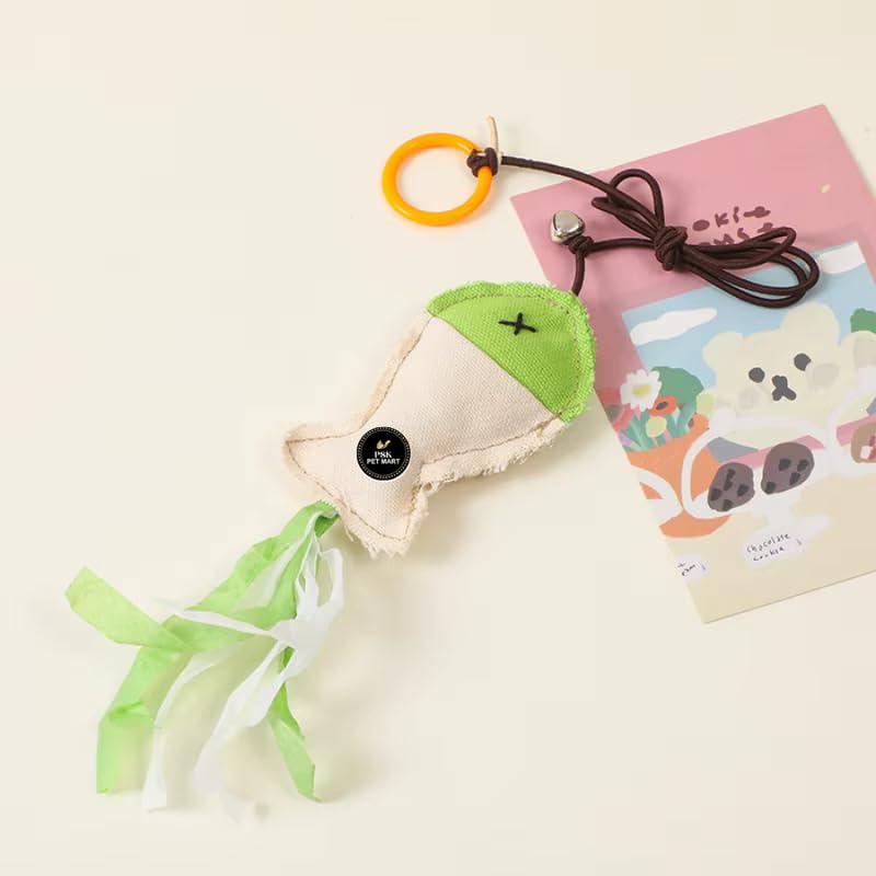 Psk Pet Mart Cats Self Promotion Interactive Relieving Stress Durable Hemp Cloth Dual Color Fish Ring Rope Cat Toy