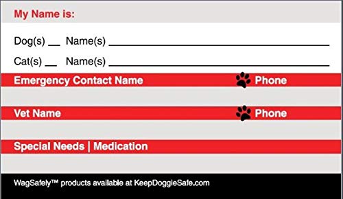 Wagsafely Pet Home Alone Emergency Wallet Cards (Set Of 5)